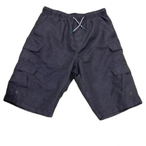 New Iron Co Boy’s Cargo Shorts Gray Striped lSz. L-14/16